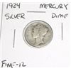 Image 1 : 1924 Mercury SILVER Dime *FINE-12 GRADE*!!