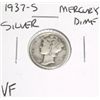 Image 1 : 1937-S Mercury SILVER Dime *VERY FINE GRADE*!!