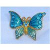 Image 1 : Beautiful Rhinestone and Enamel Butterfly Brooch