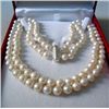 Image 1 : Beautiful Two Rows 8-9 MM AKOYA SALTWATER PEARL NECKLAC