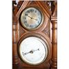 Image 2 : GOTHIC STYLE OAK WALL CLOCK & BAROMETER C.1920