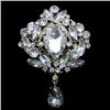 Image 1 : Swarovski Crystal Flower Pendant Brooch Pin