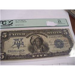 1899 Chief $5 Silver Certificate, Graded PCGS F-15 (1480)