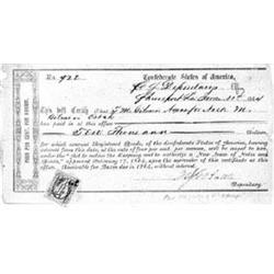 (CONFEDERATE BOND RECEIPT)