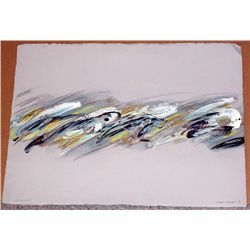 Joyce Rezendes, Silver Waves, Signed Painting