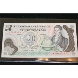 Bank of Columbia 20 Pesos Note