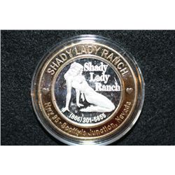 Shady Lady Ranch, Limited Edition Two-Tone, $10 Silver State Brothel Token, .999 Fine