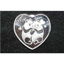 Heart Shaped "I Love You" Silver Heart, "For Someone Special", .999 Fine 1 Oz.