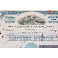 Seatrain Lines, Inc. Stock Certificate dated 1960