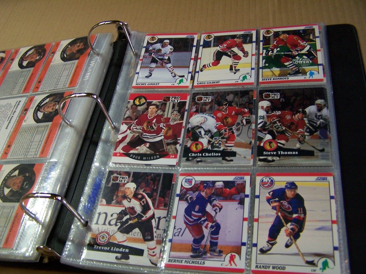 Grey Binder Of Hockey Cards