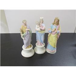 Lot of 3 Religious Porcelain Figurines - Vintage France Pieces