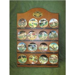 Bradford Editions Legends of Baseball Mini Collector Plates with Display Shelf