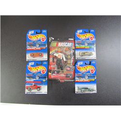 Nascar Tony Stewart #20 Nascar Cup Champion, and (4) New Hotwheels