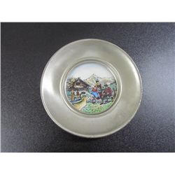 Zitherspieler Mini Plate With a Pewter Wall Plate Holder
