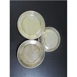 Lot of 3 Vintage Silver Plated Snack Plates