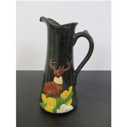 12 " Pottery Pitcher With a Deer On It.