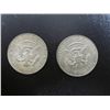 Image 2 : Pair Of Silver Clad Kennedy Half Dollars - (2)1968D - Ungraded