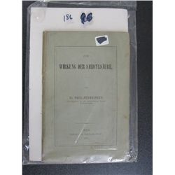Antique German Medical Journal - 1875 Zur Wirkung Der Salicylsaure, Dr. Paul Furbringer