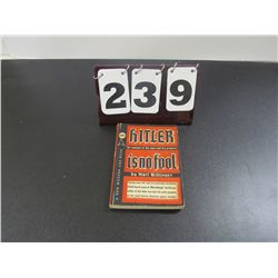 Hitler Is No Fool, The Menace Of The Man And His Program - Karl Billinger 1st Edition 1939, Signed b