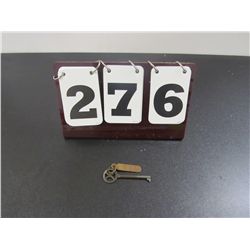 Vintage German Hotel Key With Brass Room Number Attached - Late 40's, to 50's