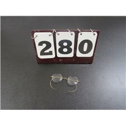 Vintage Round Wire Style Bifocals - May Be Gold, Markings are Too Worn To Read