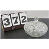 Image 1 : 7" Pressed Glass Candy Dish With Handled Lid, Beautiful Piece