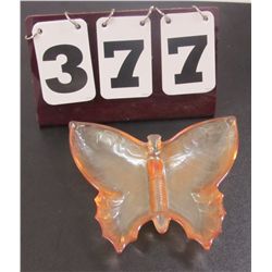 Pressed Glass, Peach Opalescent Butterfly