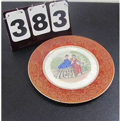 Century By Salem - 12" 23 Karat Gold Victorian Scene Collector Plate And Hanger