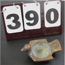 6" X 4" Footed Heavy Brass Bird Ash Tray