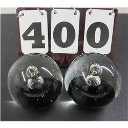 Pair Of Very Heavy Glass Bookends, Made In China