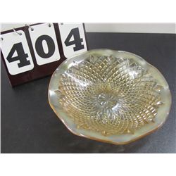Amber Depression Glass Fruit Bowl - 10.5"
