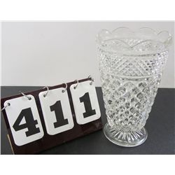 10" Tall pressed Glass Clear Vase