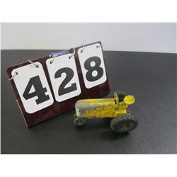 Vintage Yellow Metal Toy Tractor