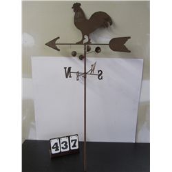 Steel Chicken Weather Vane, Rusted, Rustic look, Great For a Cabin