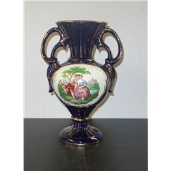 Fragonard Hand Painted Victorian Vase - 12"