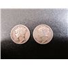 Image 1 : Pair Of Liberty (Mercury) Dimes - 1939, and 1942 Ungraded
