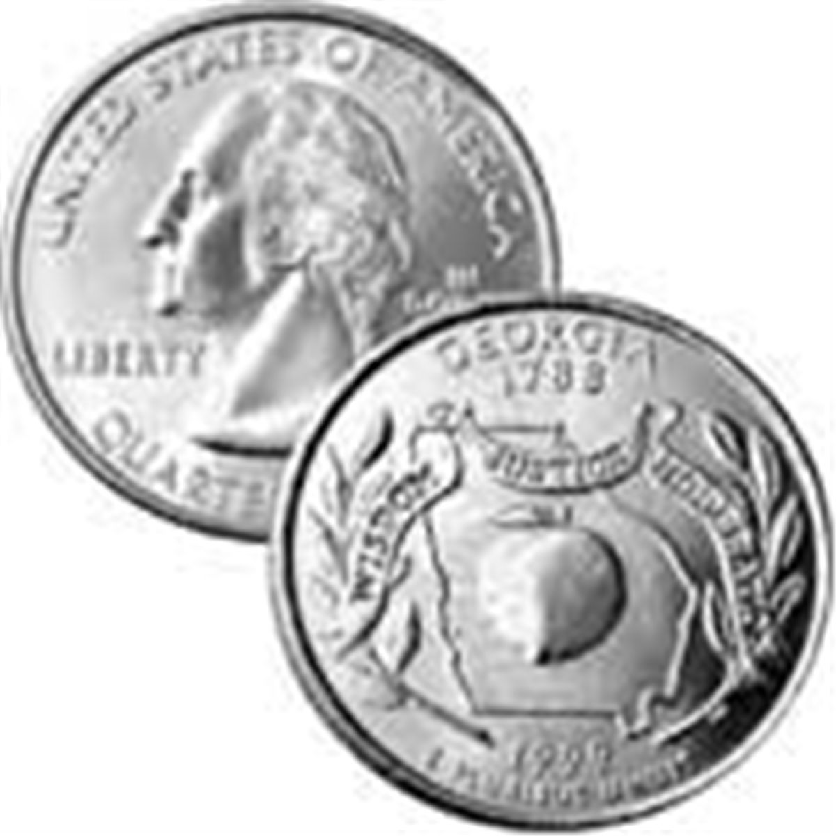 1999 Georgia Quarter P D Mint Roll Brilliant Uncirculated