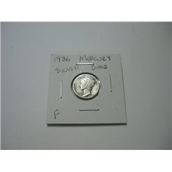 1936 Mercury SILVER Dime *FINE GRADE - NICE COIN*!!