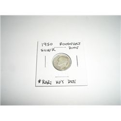 1950 Mercury SILVER Dime *RARE KEY DATE - NICE COIN*!!