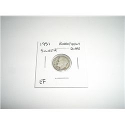 1951 Mercury SILVER Dime *EXTRA FINE - NICE COIN*!!