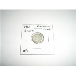 1961 Mercury SILVER Dime *MS HIGH GRADE - NICE COIN*!!