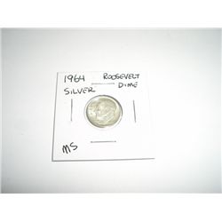 1964 Mercury SILVER Dime *MS HIGH GRADE - NICE COIN*!!