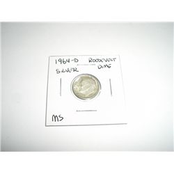 1964-D Mercury SILVER Dime *MS HIGH GRADE - NICE COIN*!!