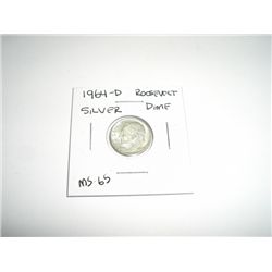 1964-D Mercury SILVER Dime *MS-65 HIGH GRADE - NICE COIN*!!