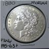 Image 1 : 1880 Morgan Silver Dollar *RARE MS-63+ HIGH GRADE*!!