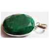 Image 1 : Natural 47.85 ctw Emerald Oval .925 Sterling Pendant