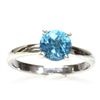 Natural 0.75ctw Blue Topaz Round .925 Sterling Ring