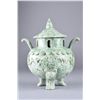 Image 1 : Chinese Green Carved Jade Censor with Lid