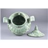 Image 3 : Chinese Green Carved Jade Censor with Lid