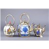 Image 1 : Set of Three Chinese Tibetan Silver Tea Pots